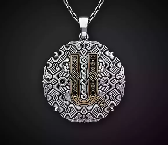 PENDANT WITH THE ARMENIAN LETTER 1 Printable Model