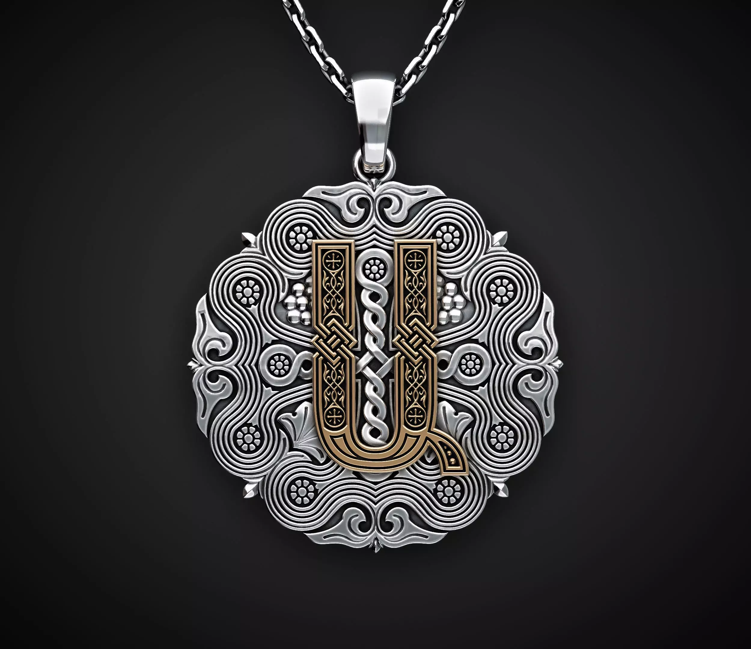 PENDANT WITH THE ARMENIAN LETTER 1 Printable Model 3D print model_0