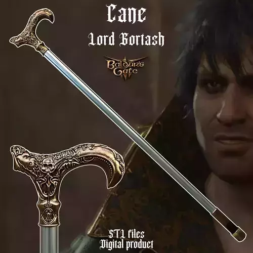 Fantasy Lord Gortash Cane Baldurs Gate 3 STL