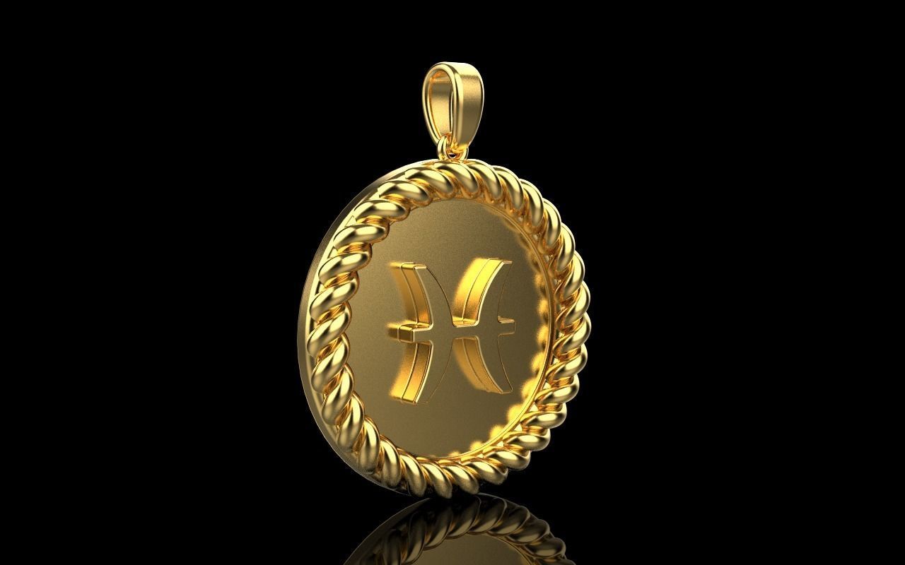 Zodiac sign Pisces model 861 3D print model_14