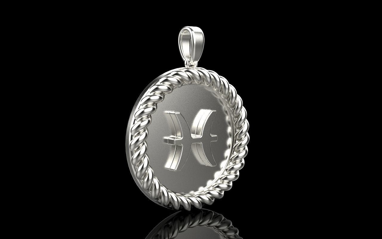 Zodiac sign Pisces model 861 3D print model_19