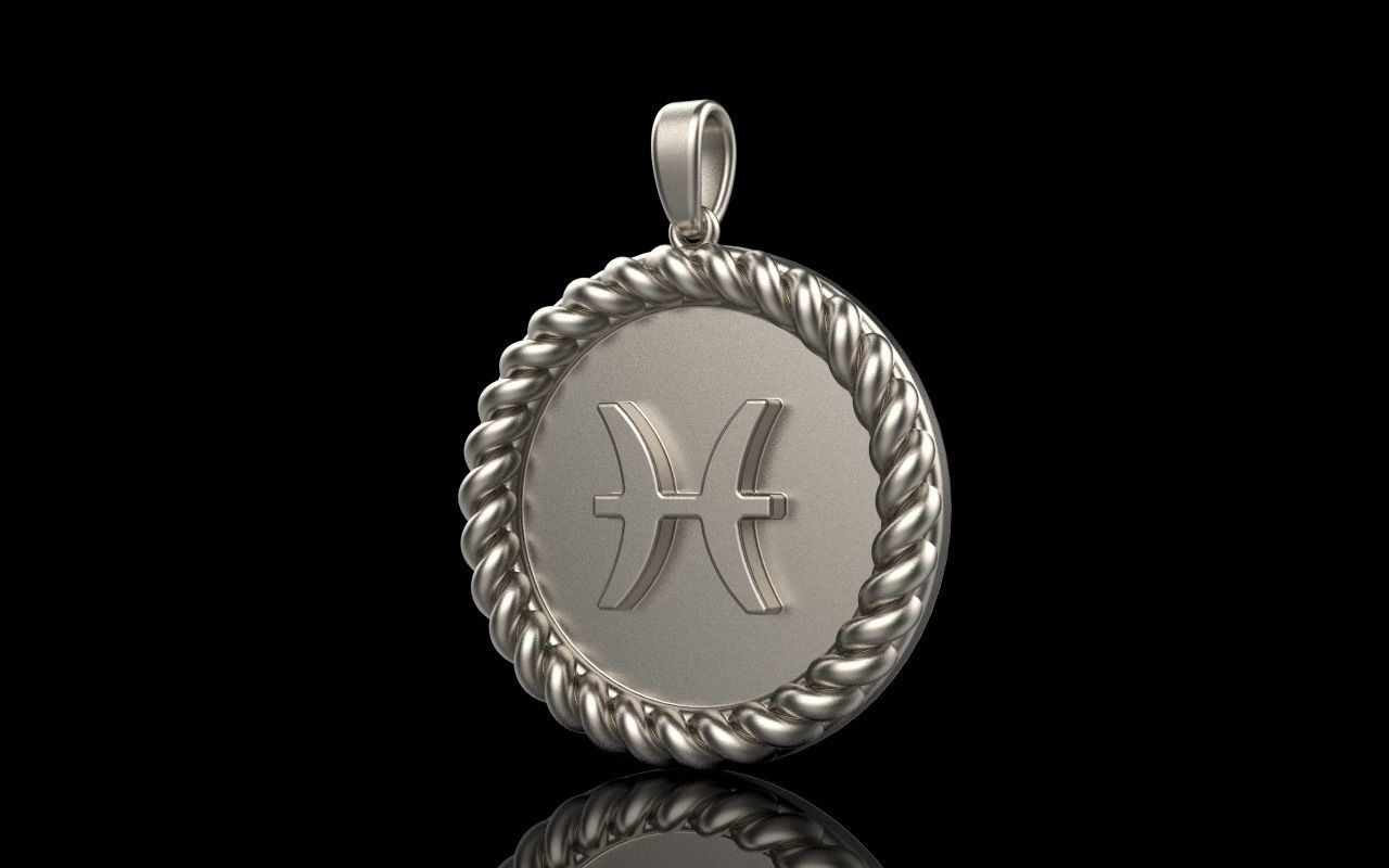 Zodiac sign Pisces model 861 3D print model_25