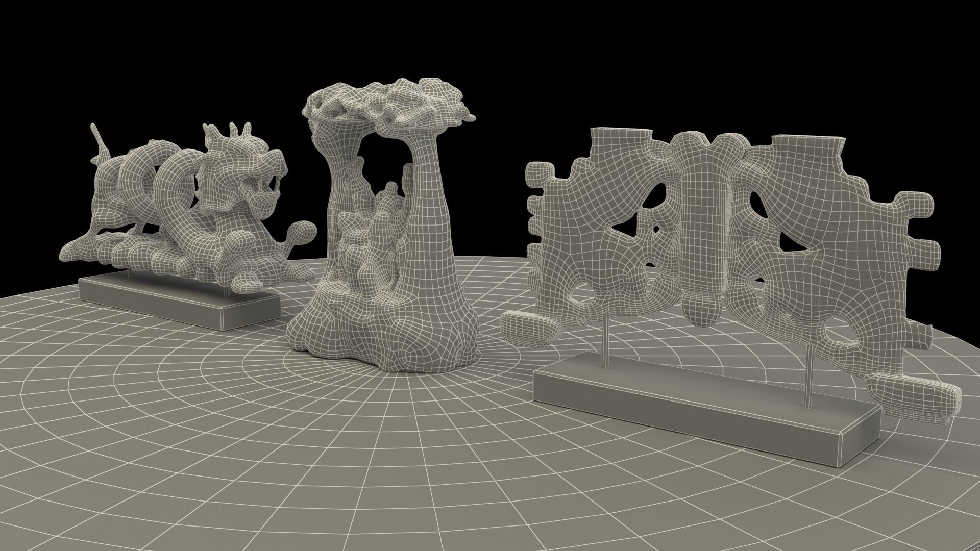 Chinese dragon carving pattern  3D model_6