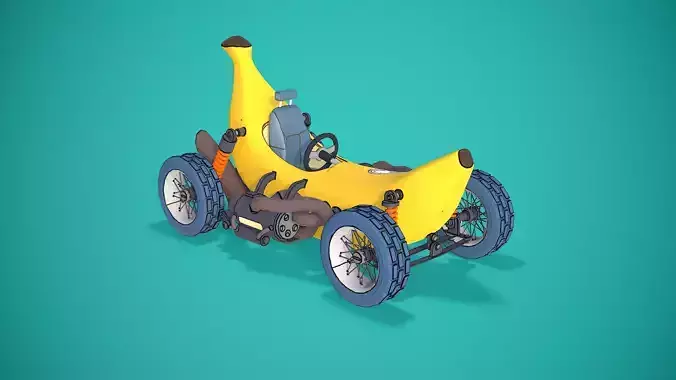 Banana Car Cartoonish Sylized
