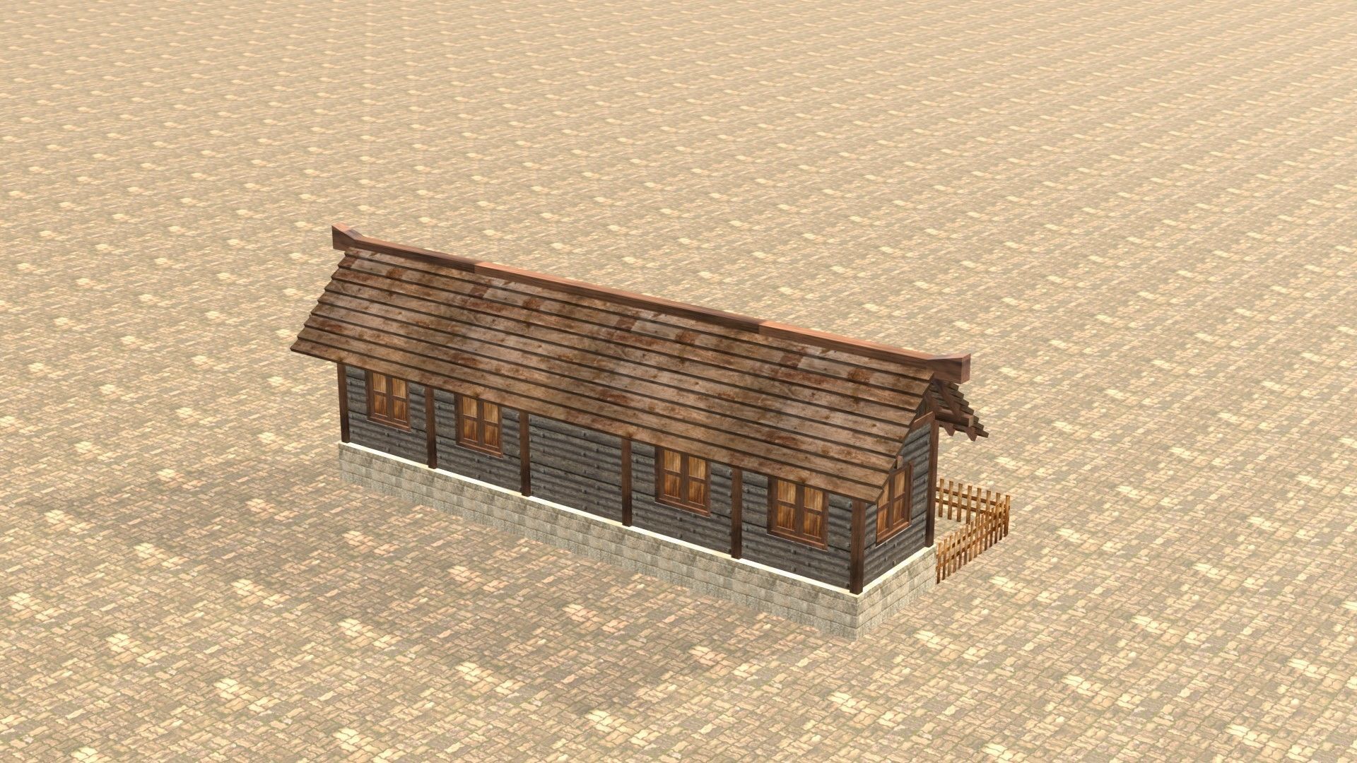 Medieval house twelve 9 Low-poly 3D model_7