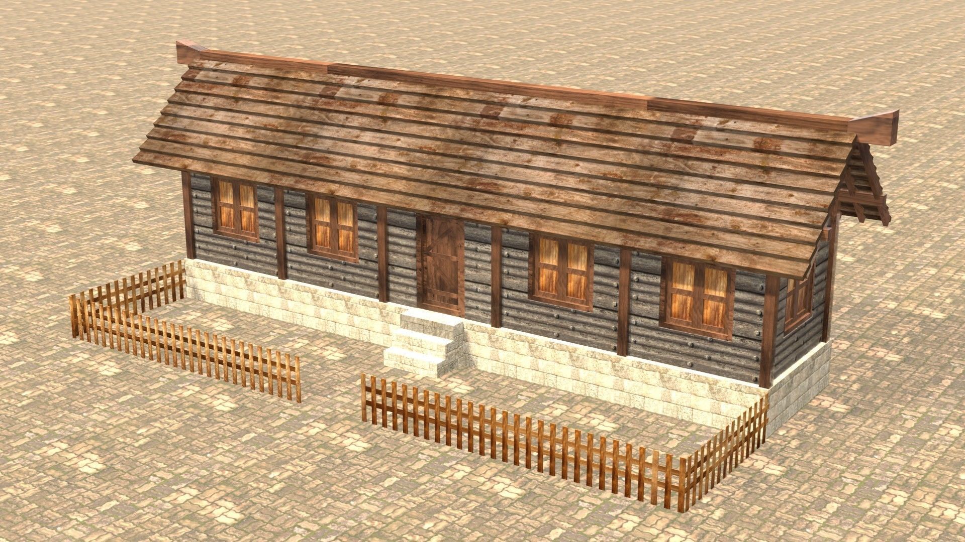 Medieval house twelve 9 Low-poly 3D model_2