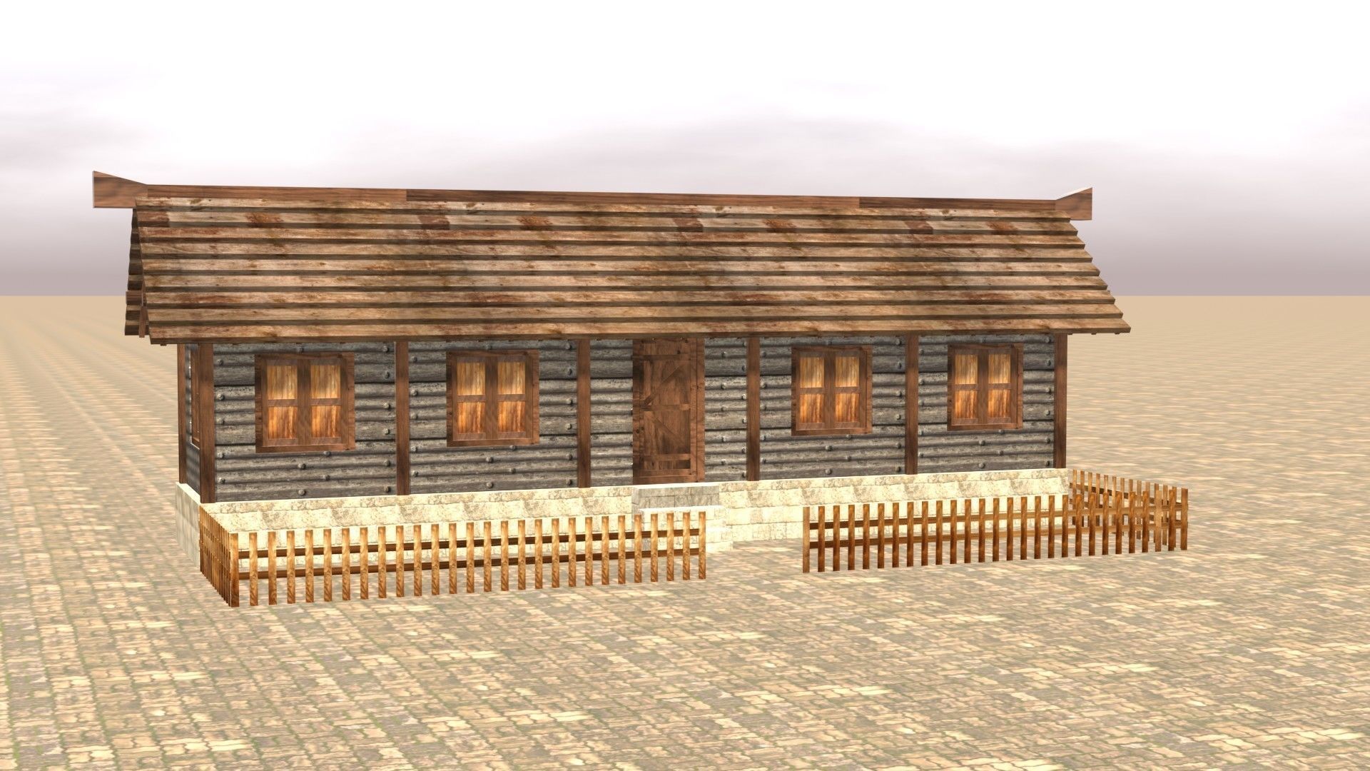 Medieval house twelve 9 Low-poly 3D model_16