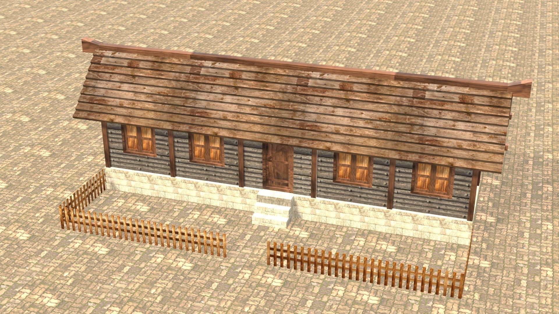 Medieval house twelve 9 Low-poly 3D model_3