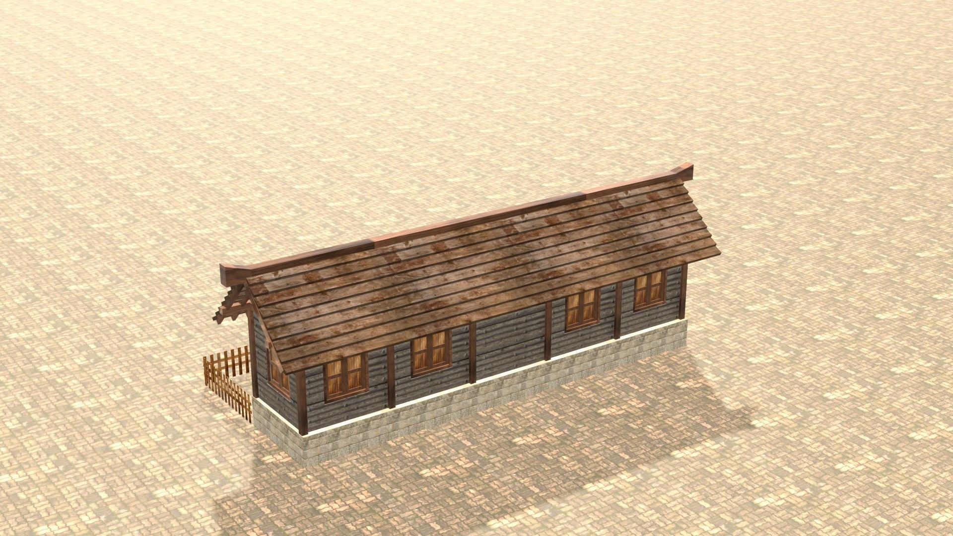 Medieval house twelve 9 Low-poly 3D model_8