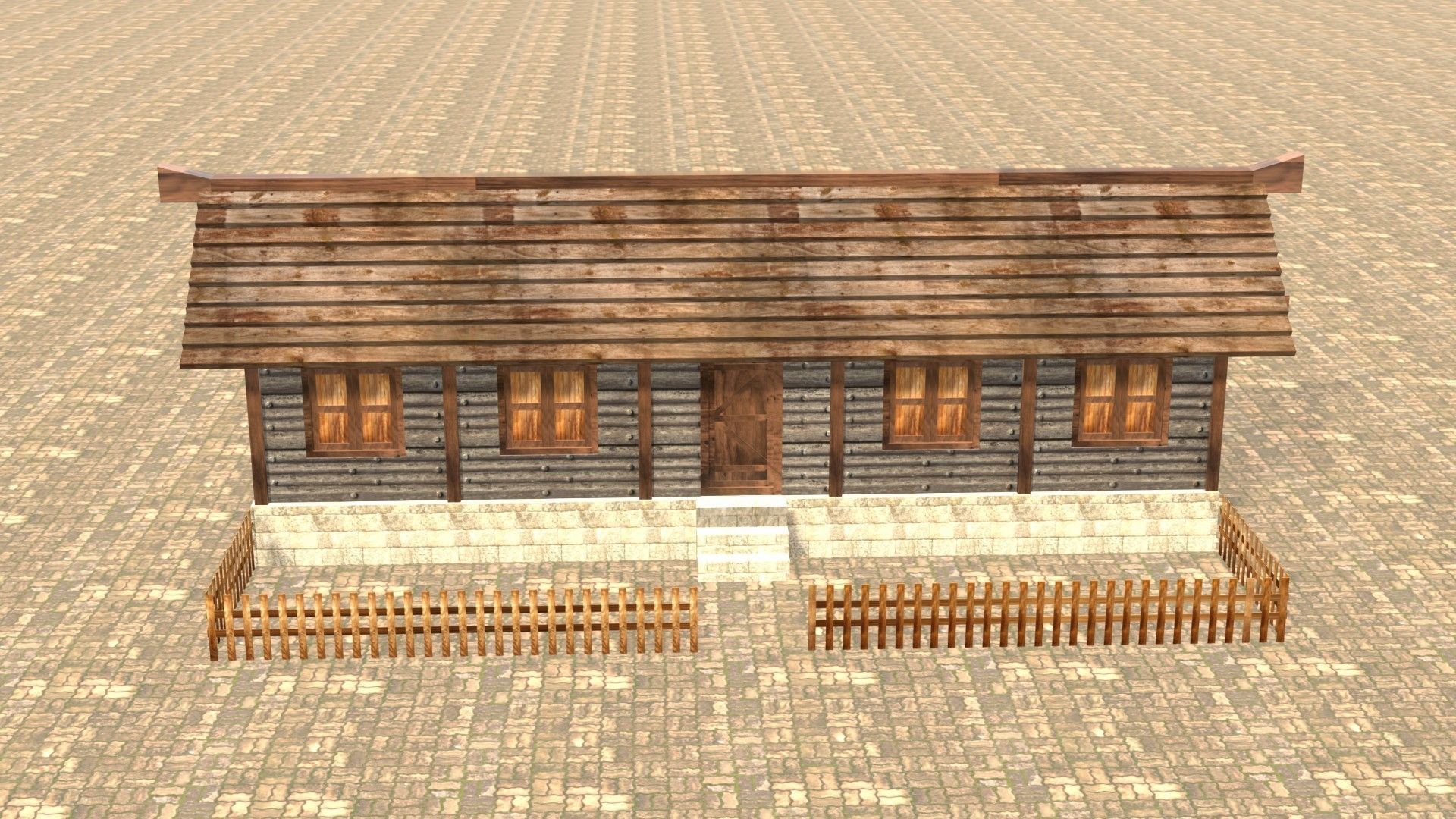 Medieval house twelve 9 Low-poly 3D model_1