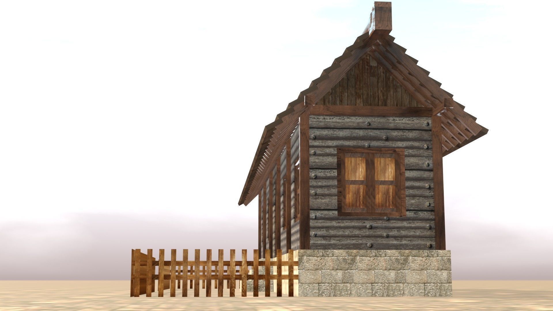 Medieval house twelve 9 Low-poly 3D model_12