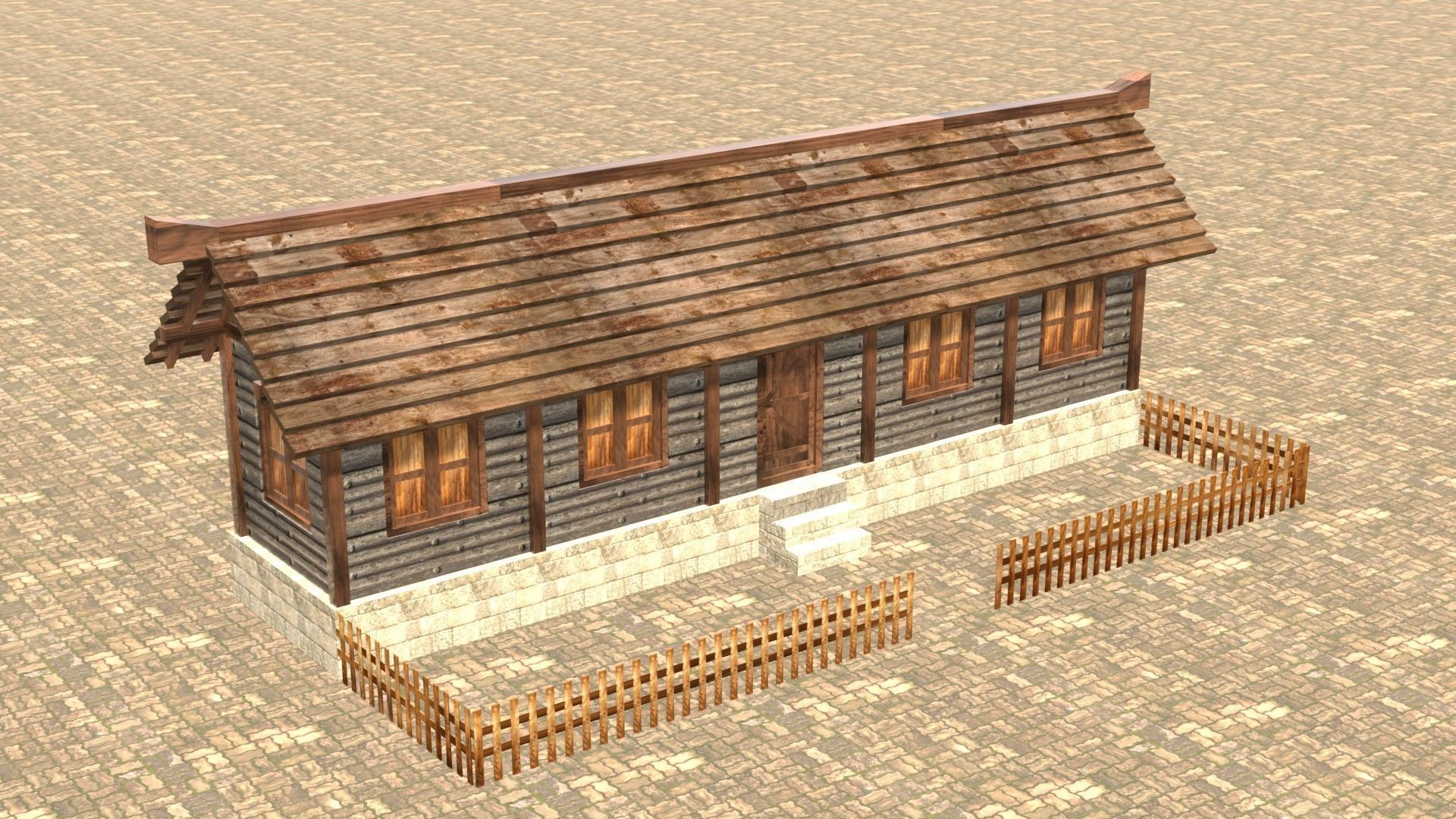 Medieval house twelve 9 Low-poly 3D model_4