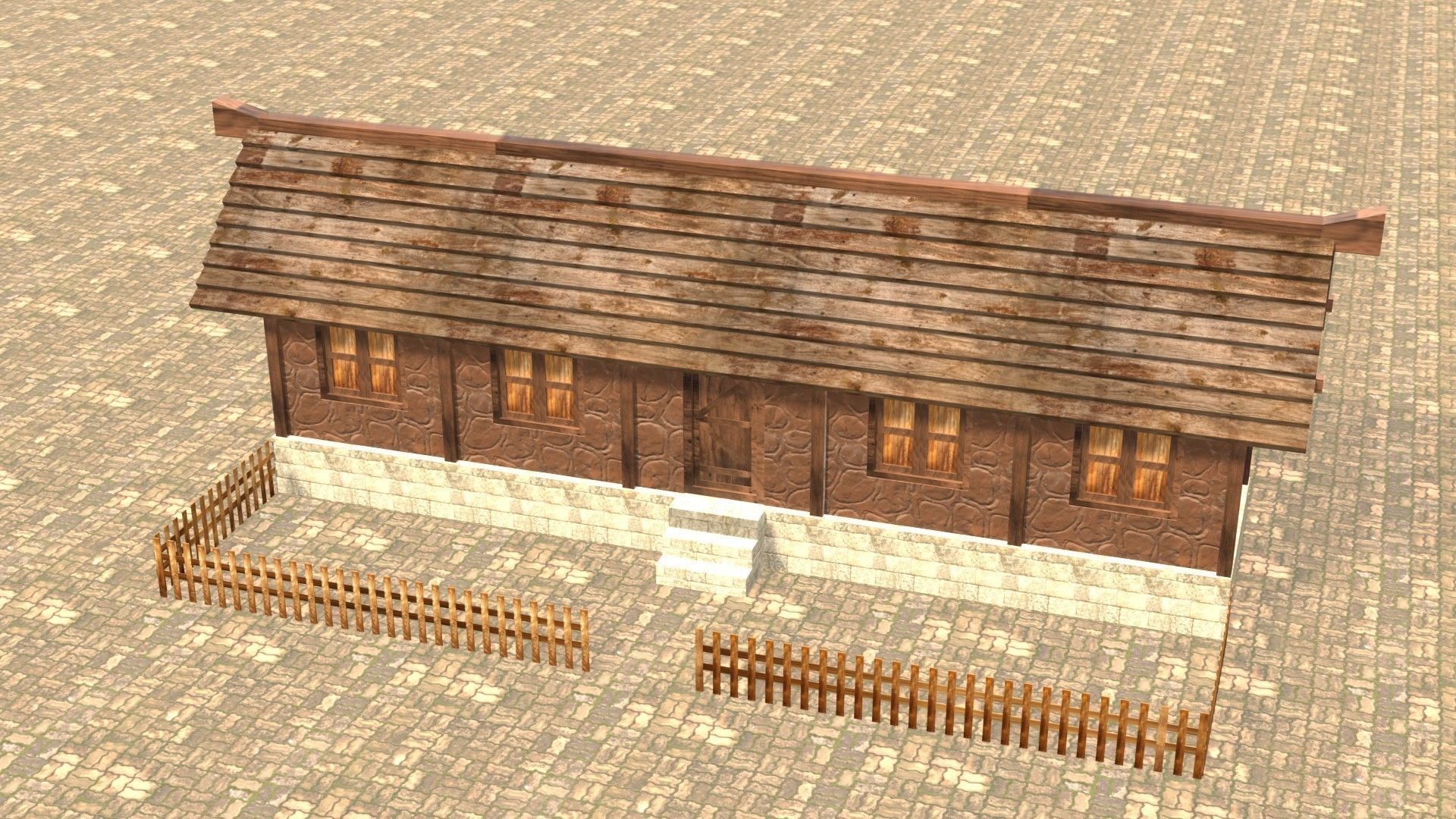 Medieval house twelve 8 Low-poly 3D model_3