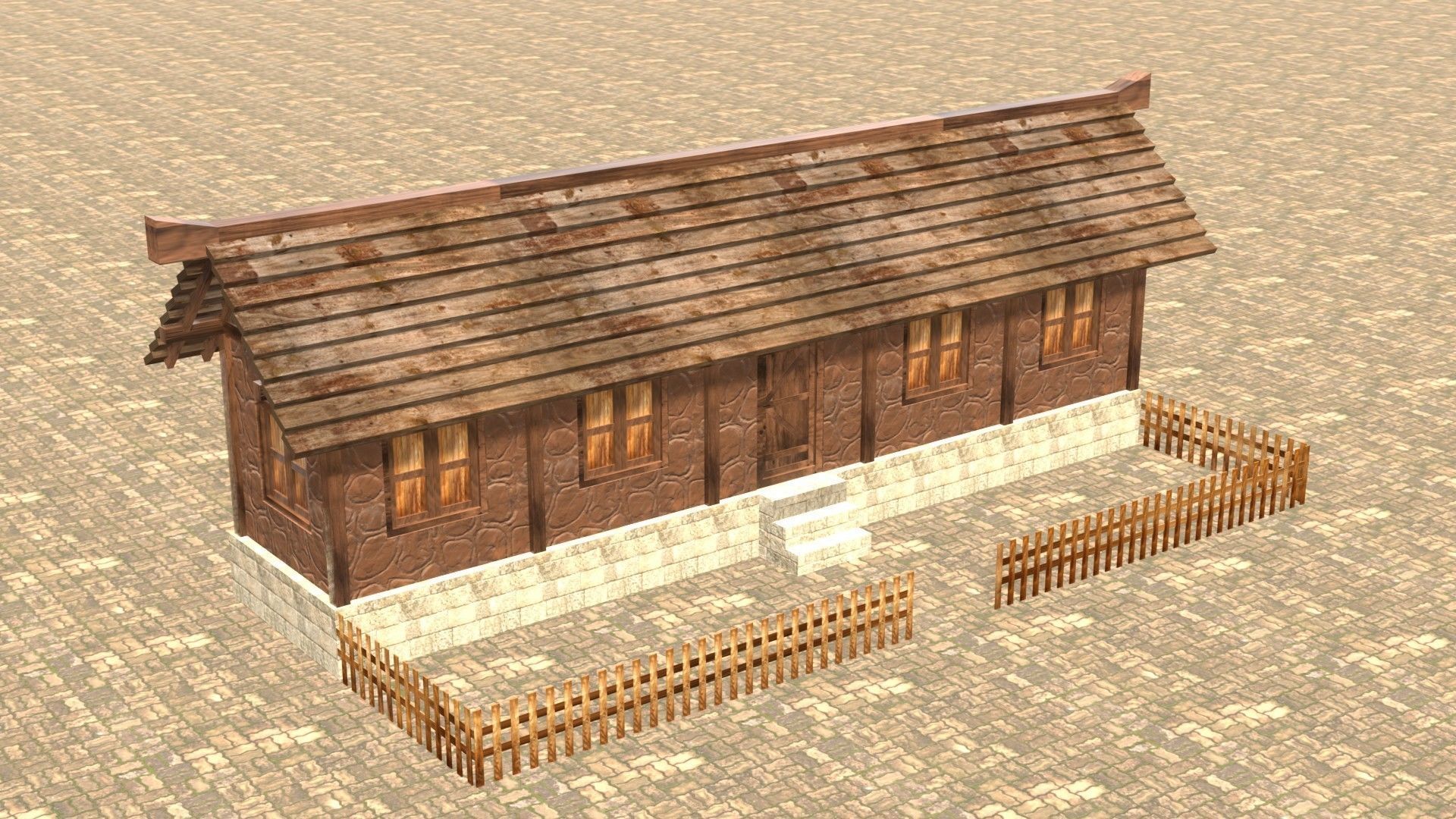 Medieval house twelve 8 Low-poly 3D model_4