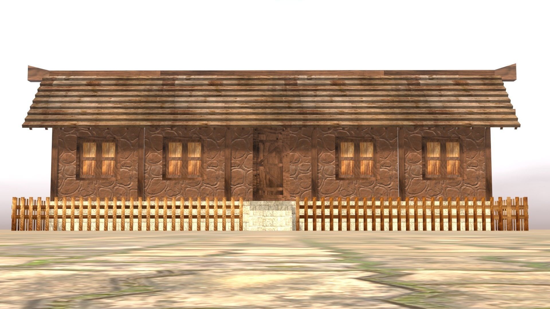 Medieval house twelve 8 Low-poly 3D model_10