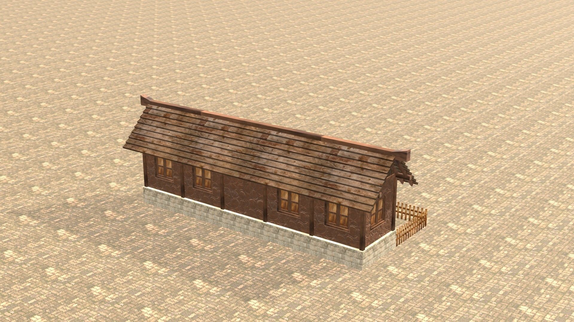 Medieval house twelve 8 Low-poly 3D model_7
