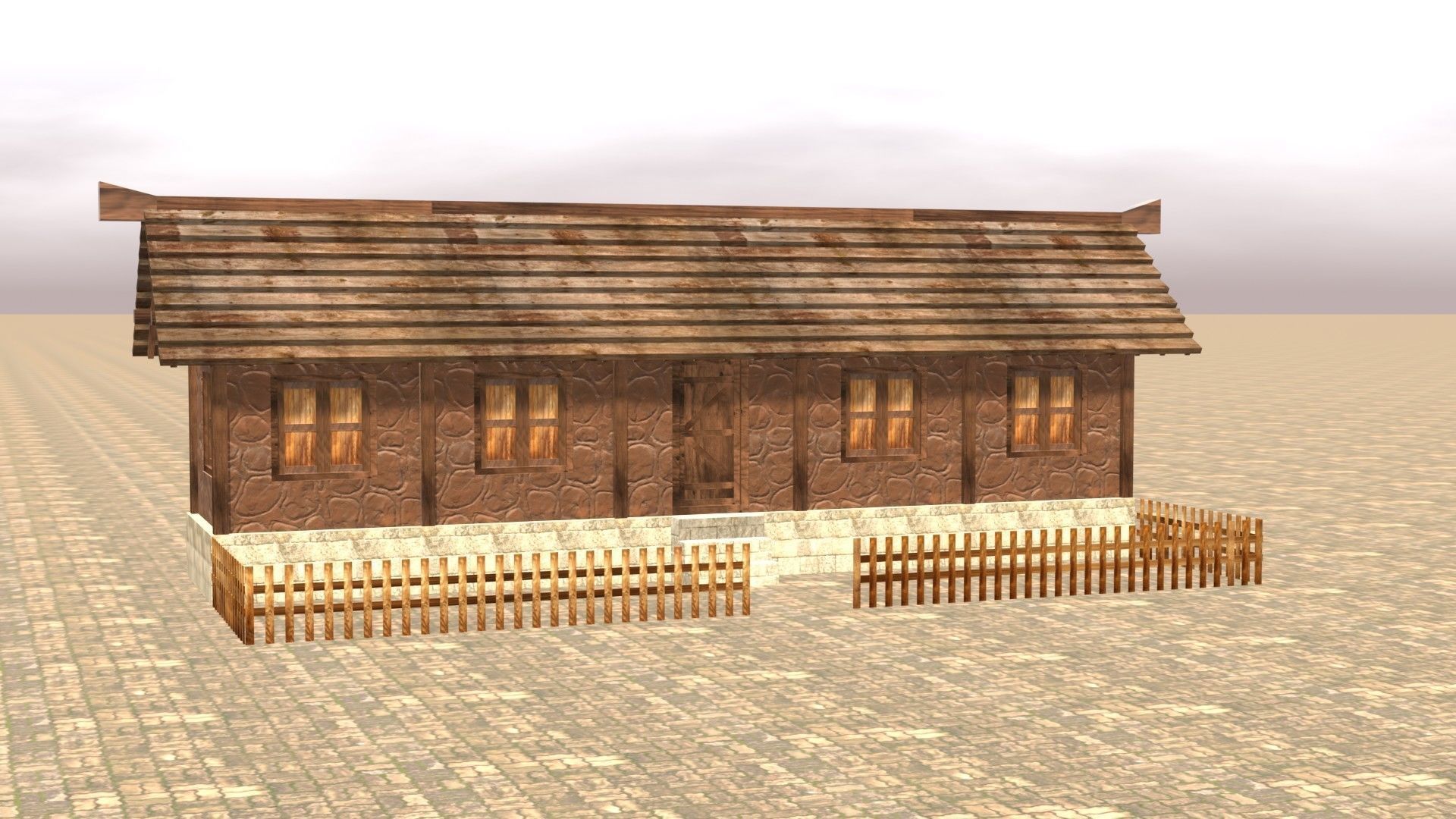 Medieval house twelve 8 Low-poly 3D model_16
