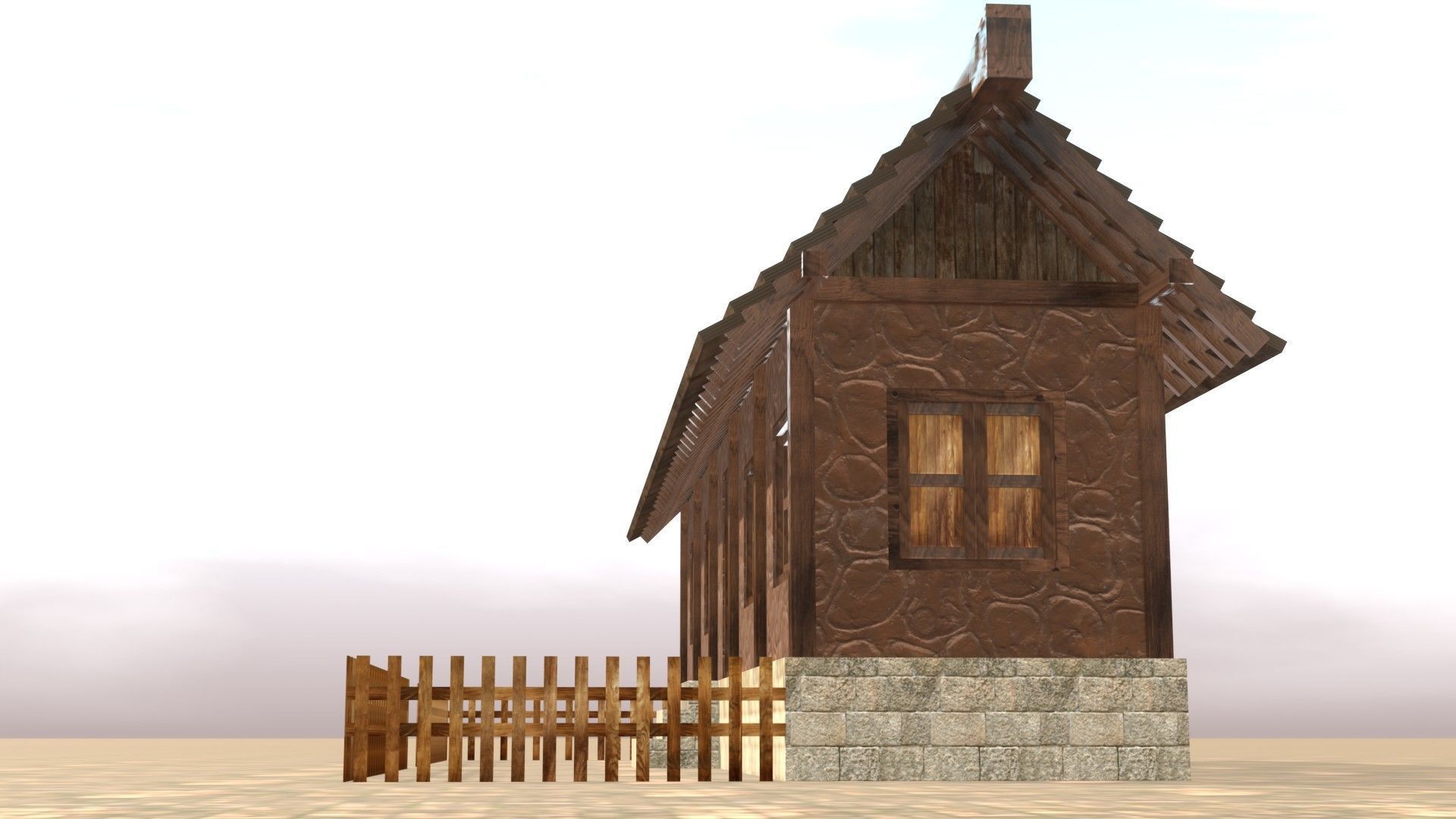 Medieval house twelve 8 Low-poly 3D model_12