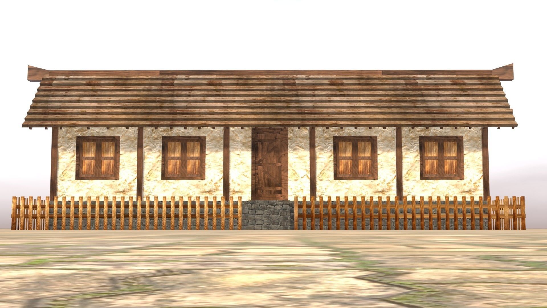 Medieval house twelve 3 Low-poly 3D model_10