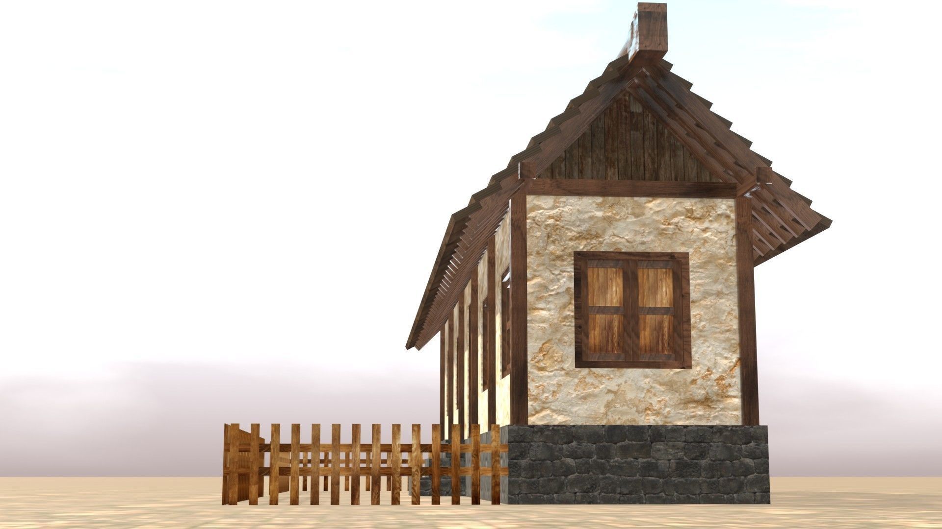 Medieval house twelve 3 Low-poly 3D model_12