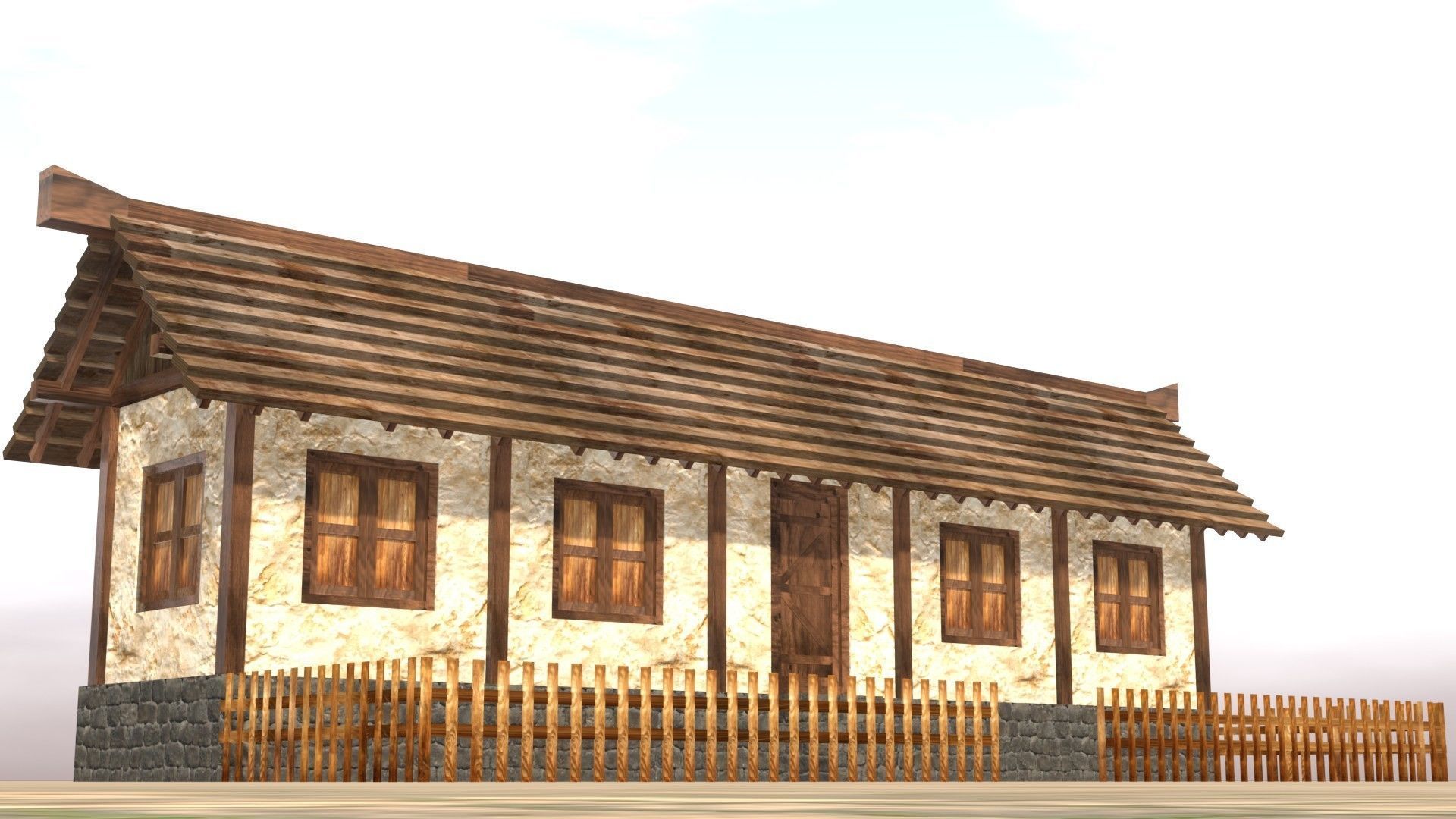 Medieval house twelve 3 Low-poly 3D model_11