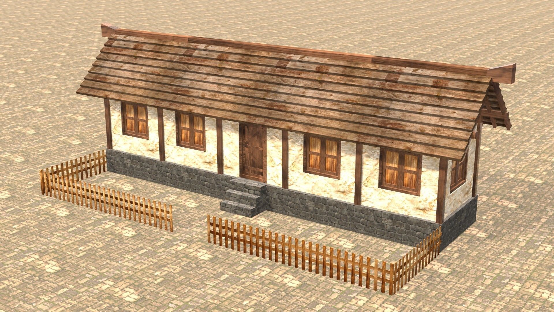 Medieval house twelve 3 Low-poly 3D model_2