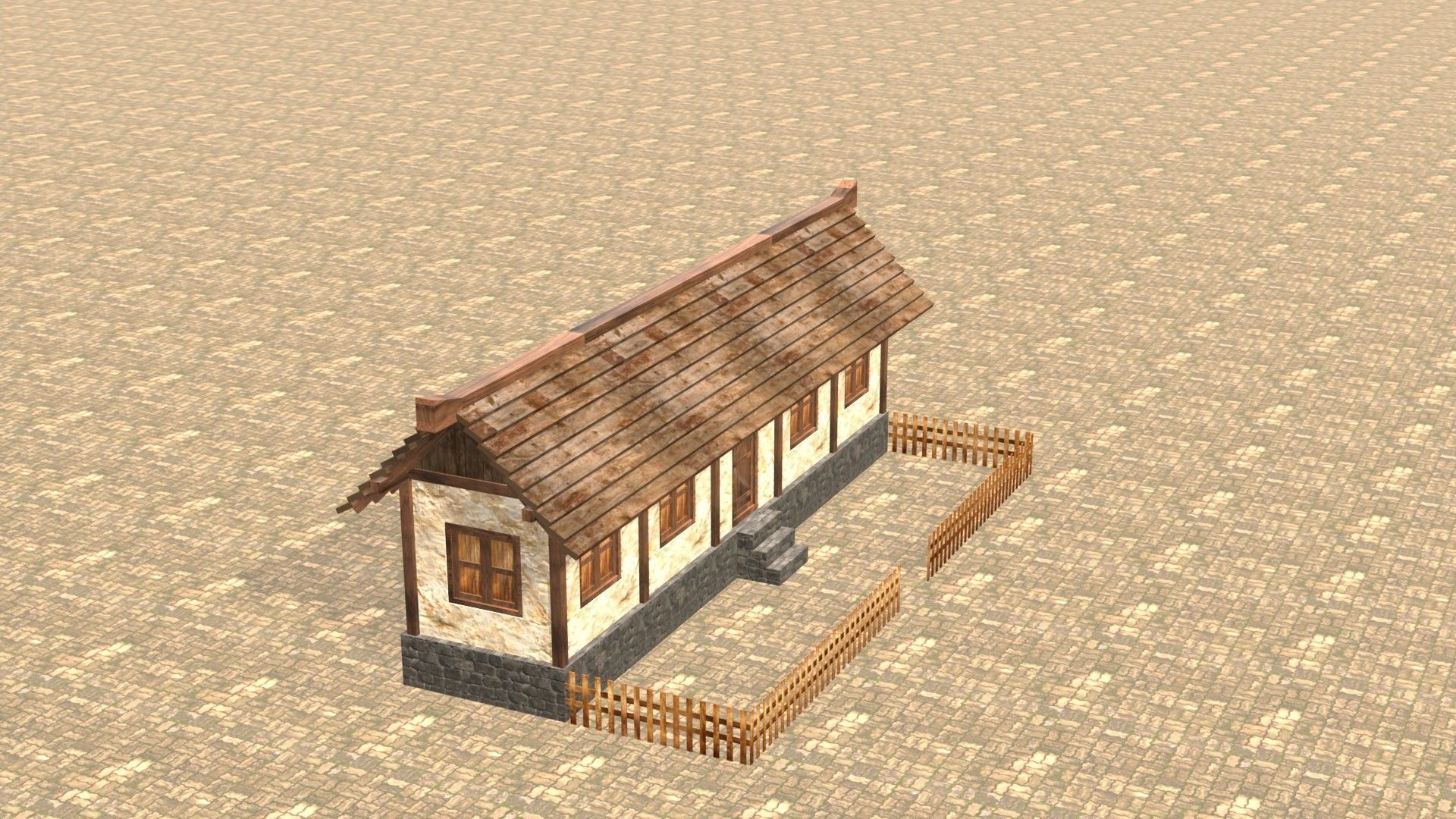 Medieval house twelve 3 Low-poly 3D model_5