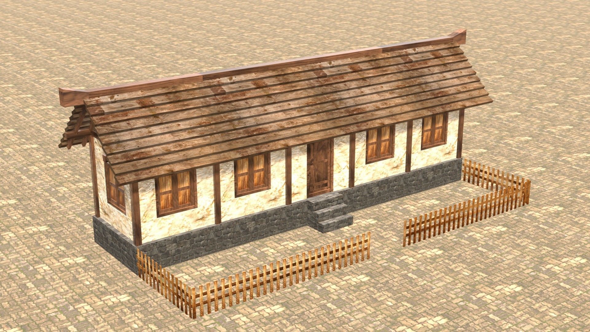 Medieval house twelve 3 Low-poly 3D model_4