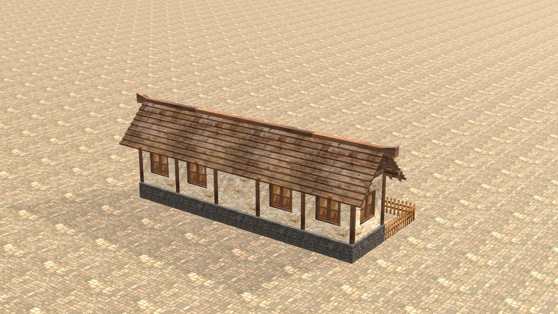 Medieval house twelve 3 Low-poly 3D model_7