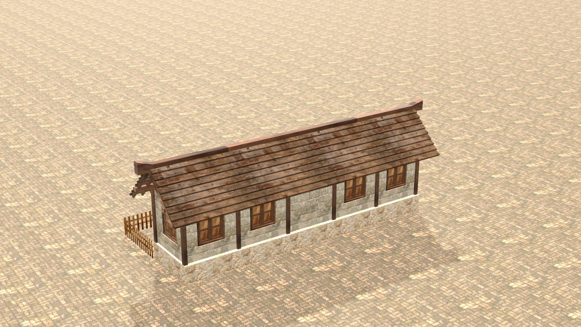 Medieval house twelve 20 Low-poly 3D model_8