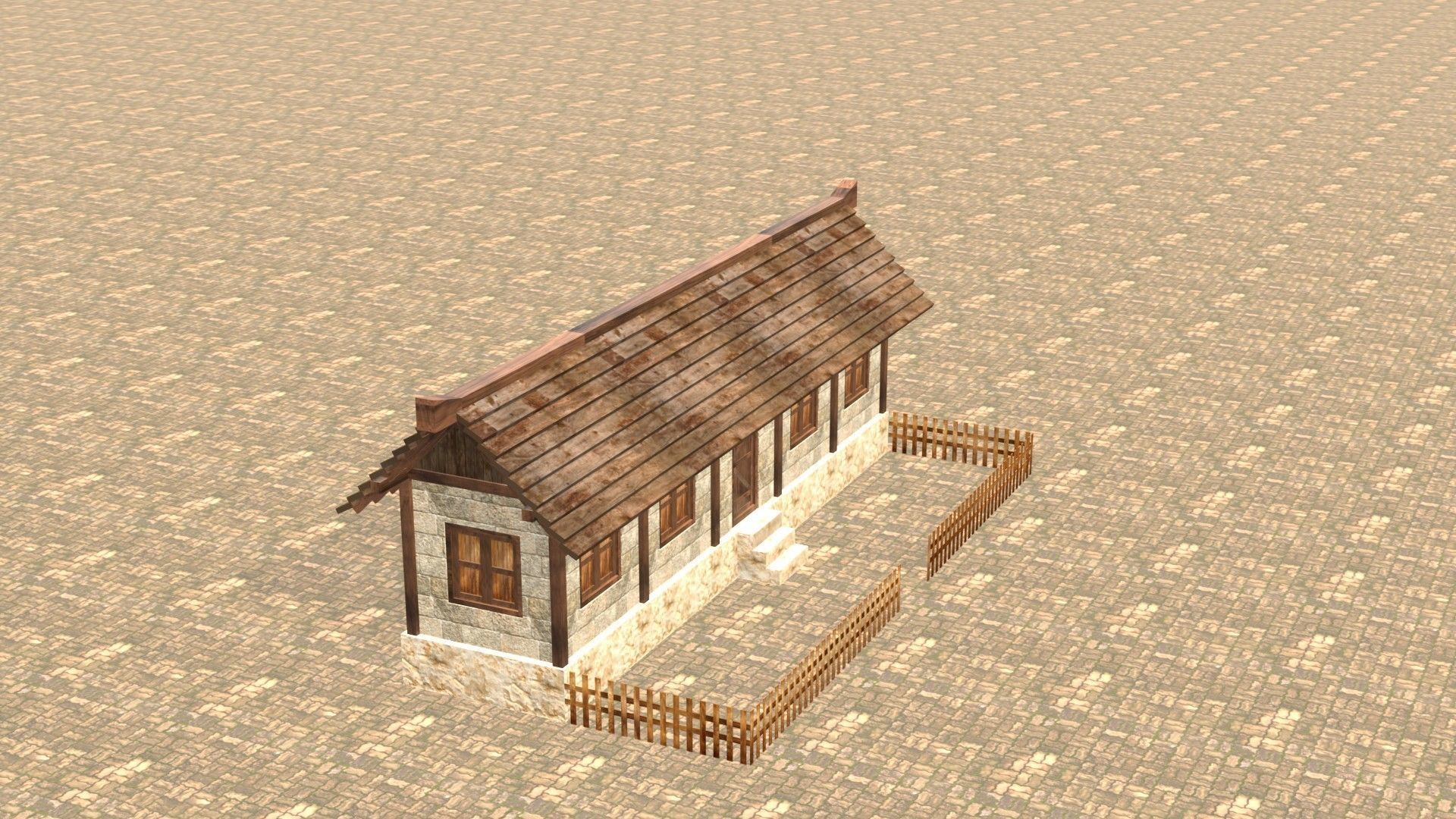 Medieval house twelve 20 Low-poly 3D model_5