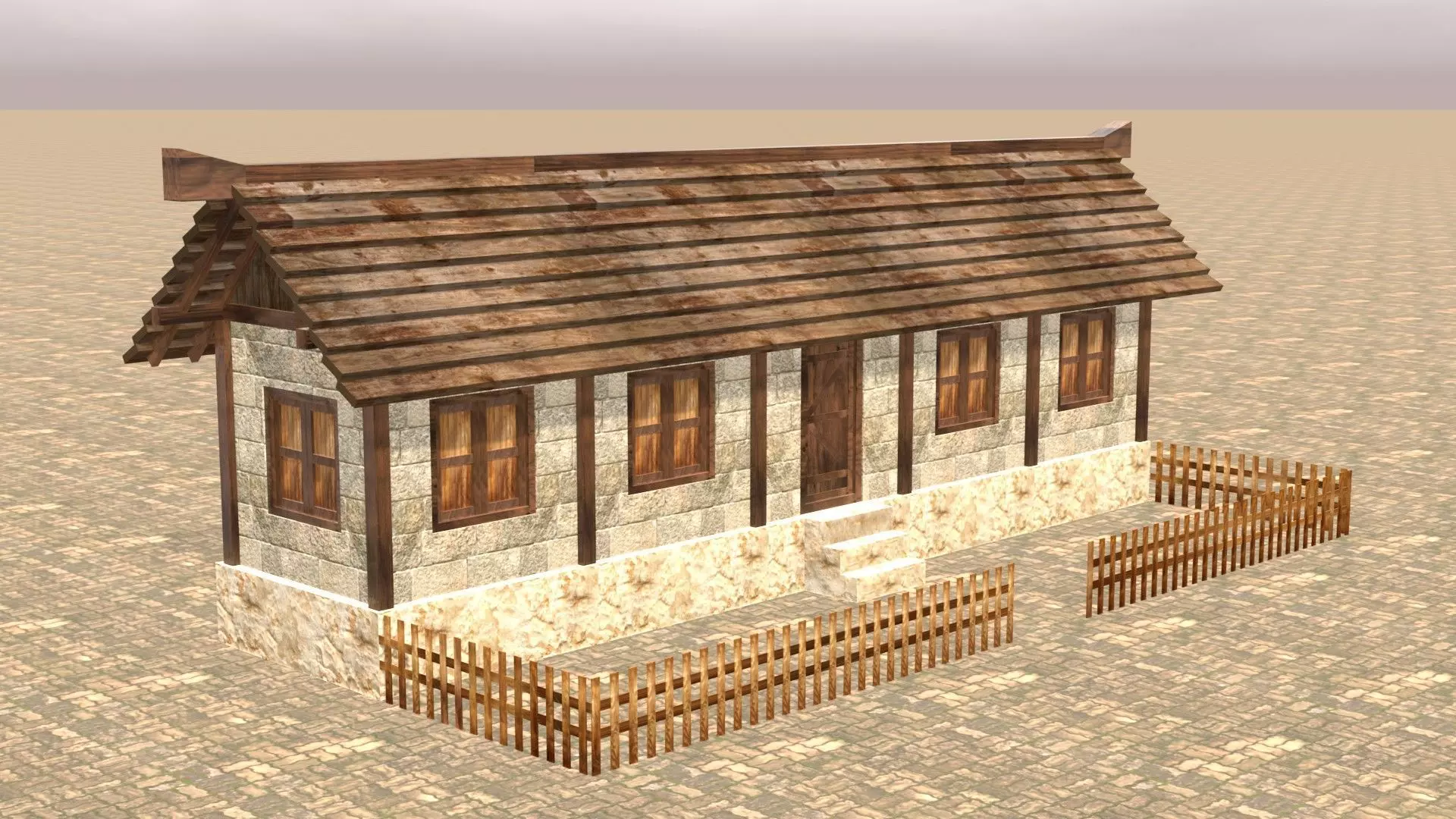 Medieval house twelve 20 Low-poly 3D model_0