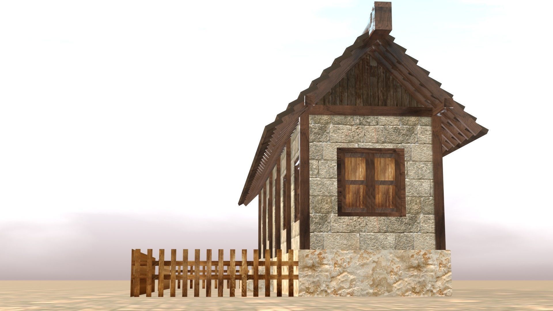Medieval house twelve 20 Low-poly 3D model_12