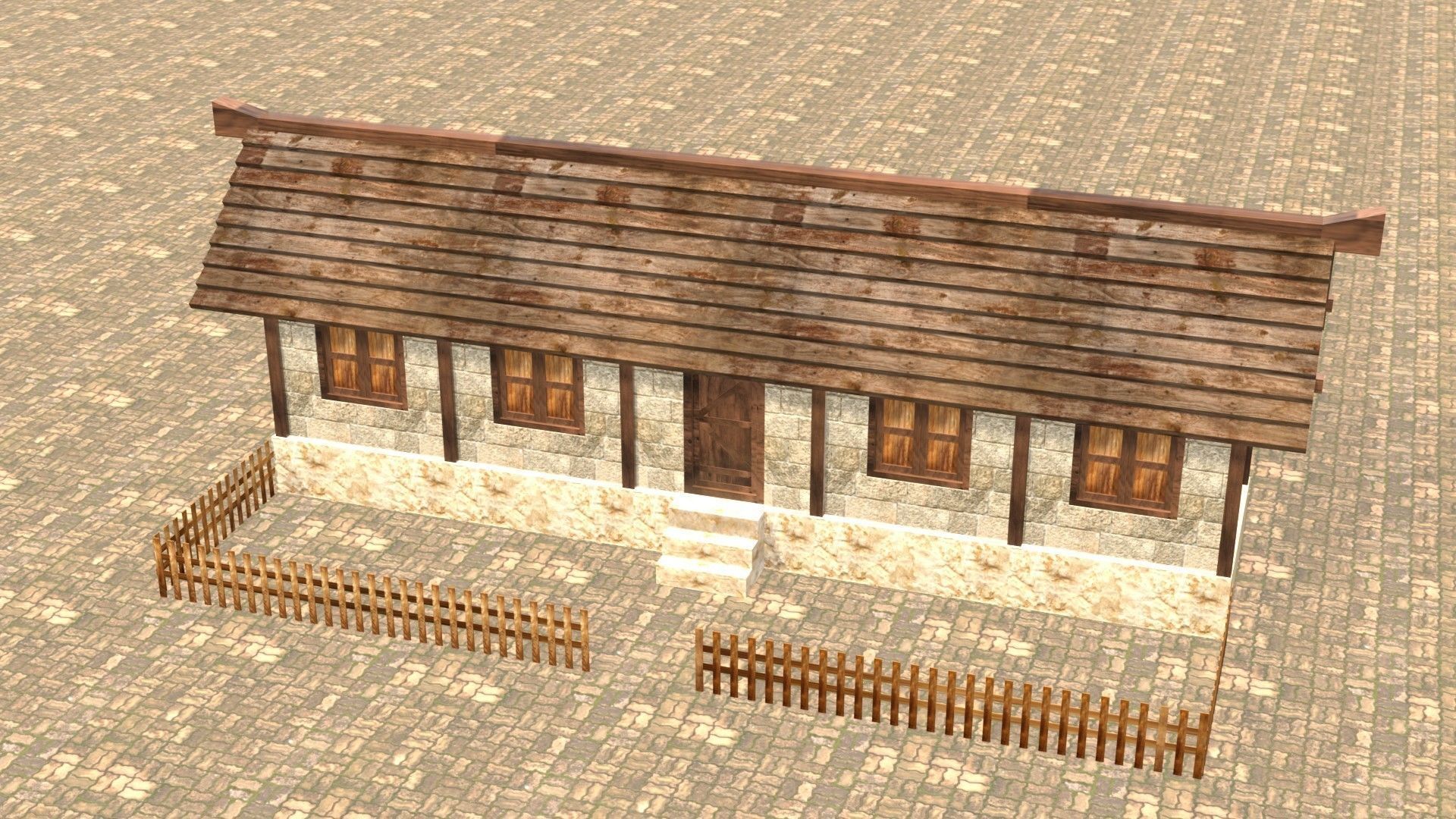 Medieval house twelve 20 Low-poly 3D model_3