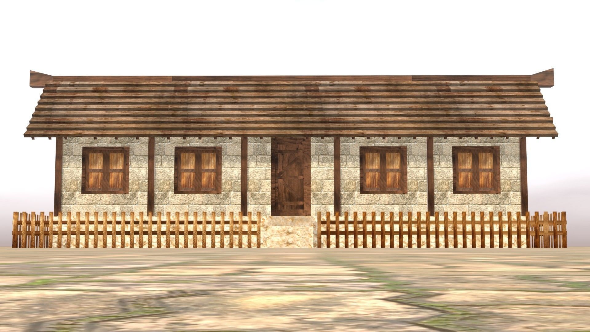 Medieval house twelve 20 Low-poly 3D model_10