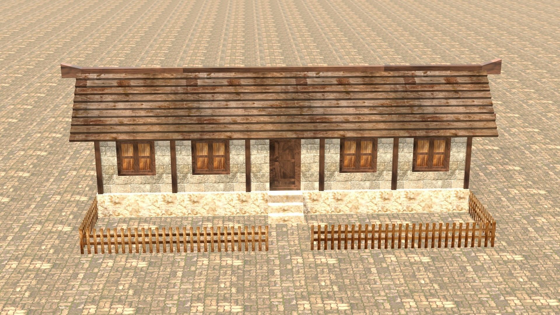 Medieval house twelve 20 Low-poly 3D model_1