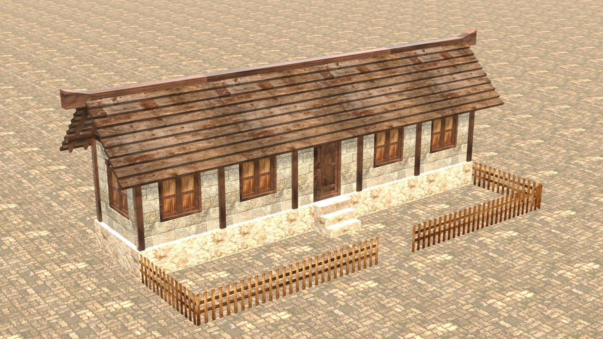 Medieval house twelve 20 Low-poly 3D model_4