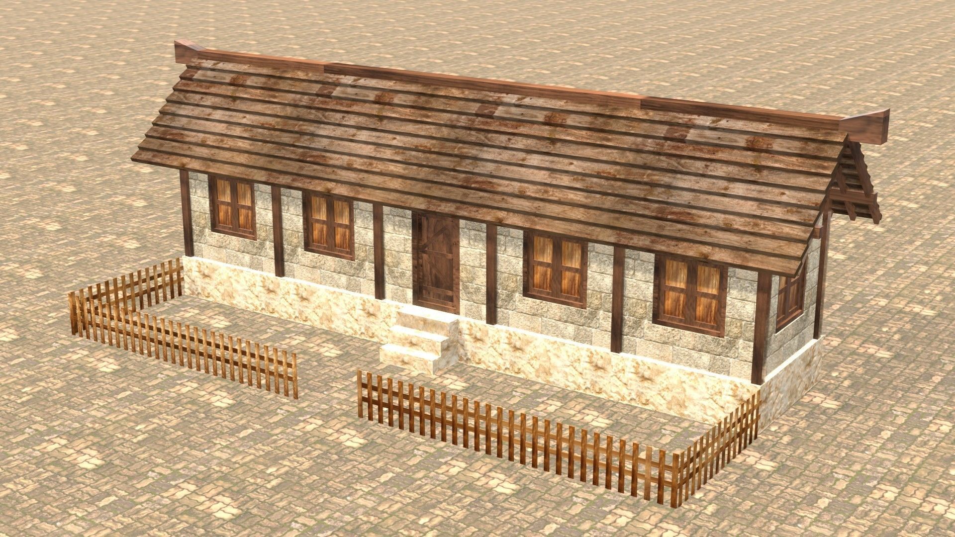 Medieval house twelve 20 Low-poly 3D model_2