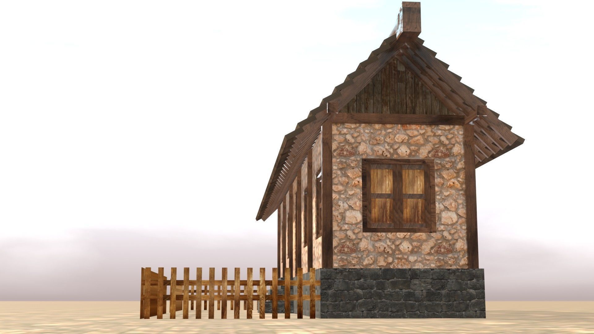 Medieval house twelve 2 Low-poly 3D model_12