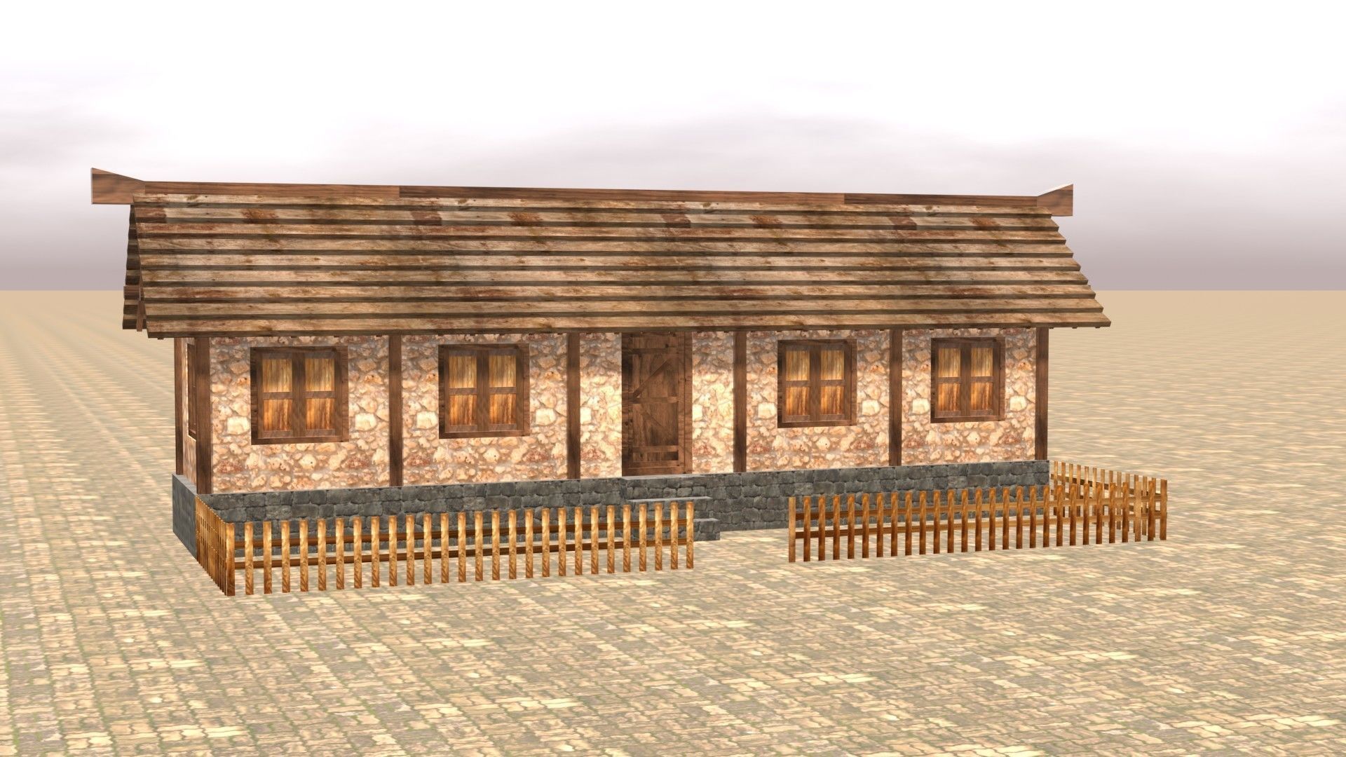 Medieval house twelve 2 Low-poly 3D model_16