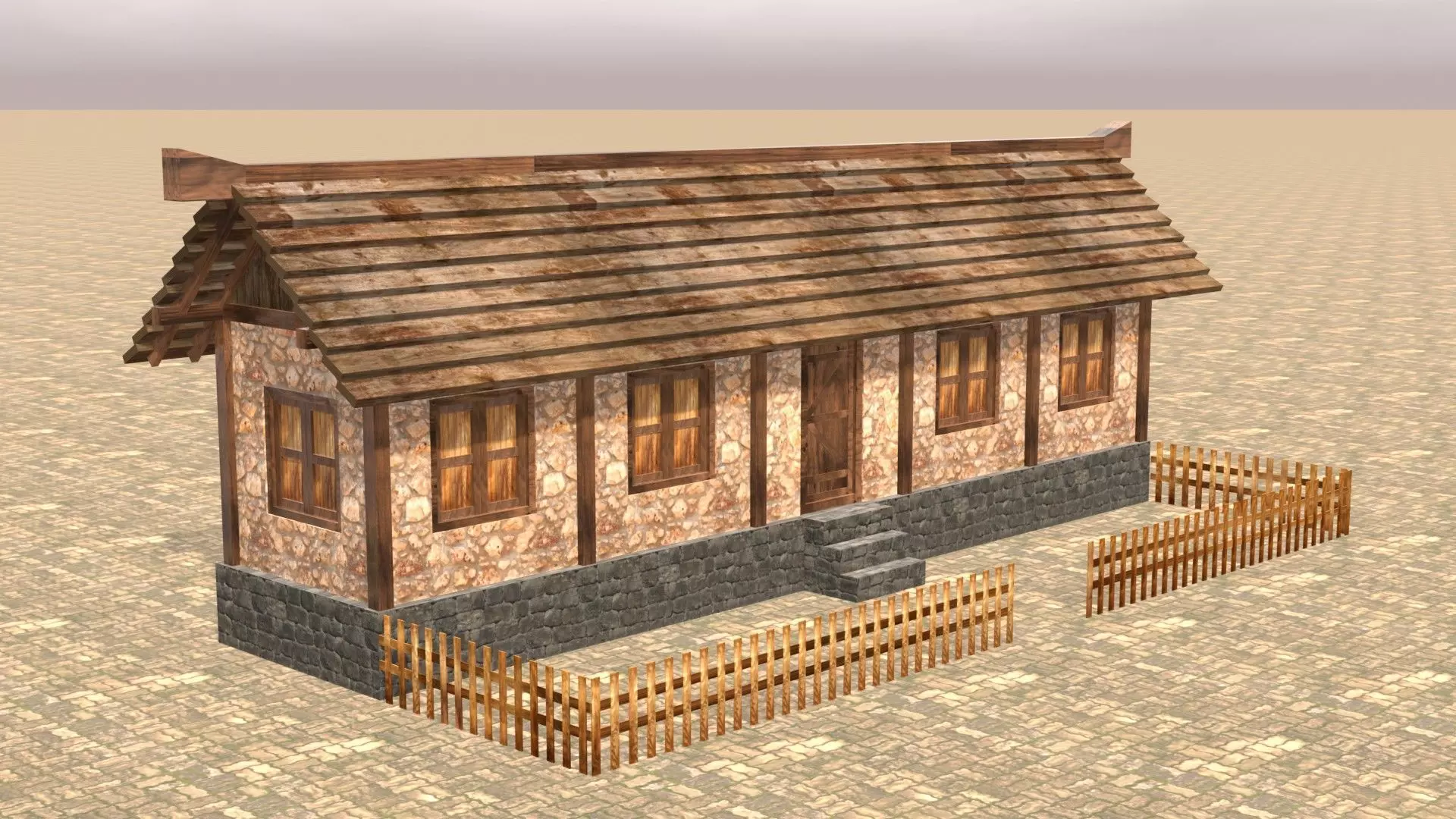Medieval house twelve 2 Low-poly 3D model_0