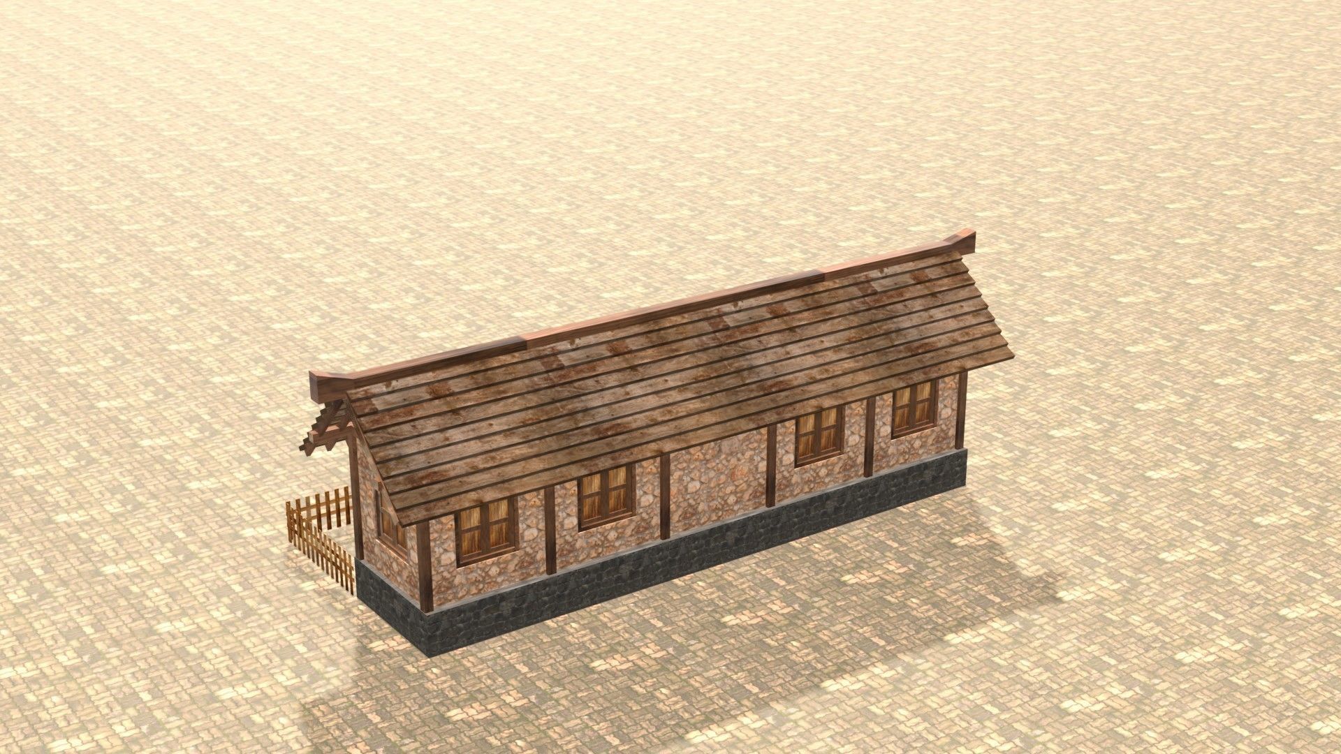 Medieval house twelve 2 Low-poly 3D model_8