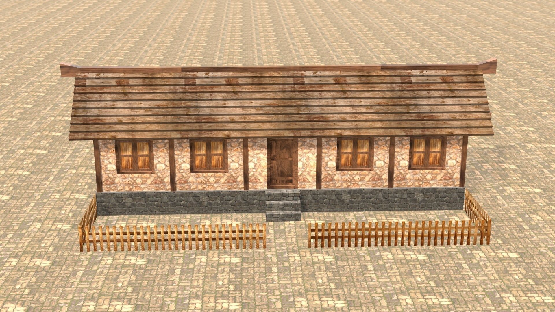 Medieval house twelve 2 Low-poly 3D model_1