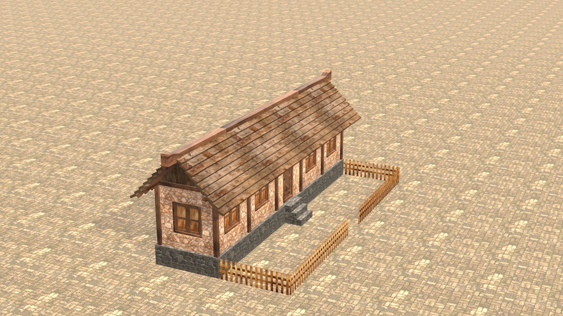 Medieval house twelve 2 Low-poly 3D model_5