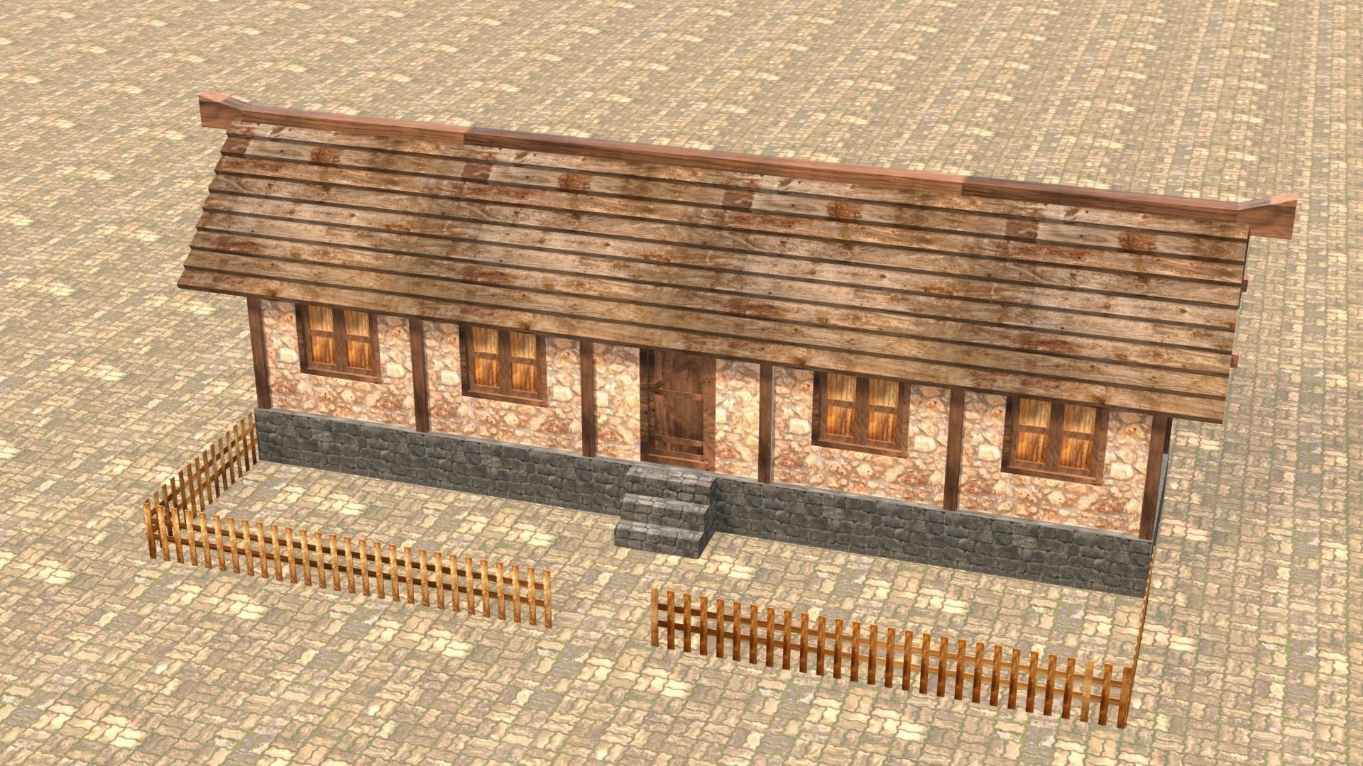 Medieval house twelve 2 Low-poly 3D model_3