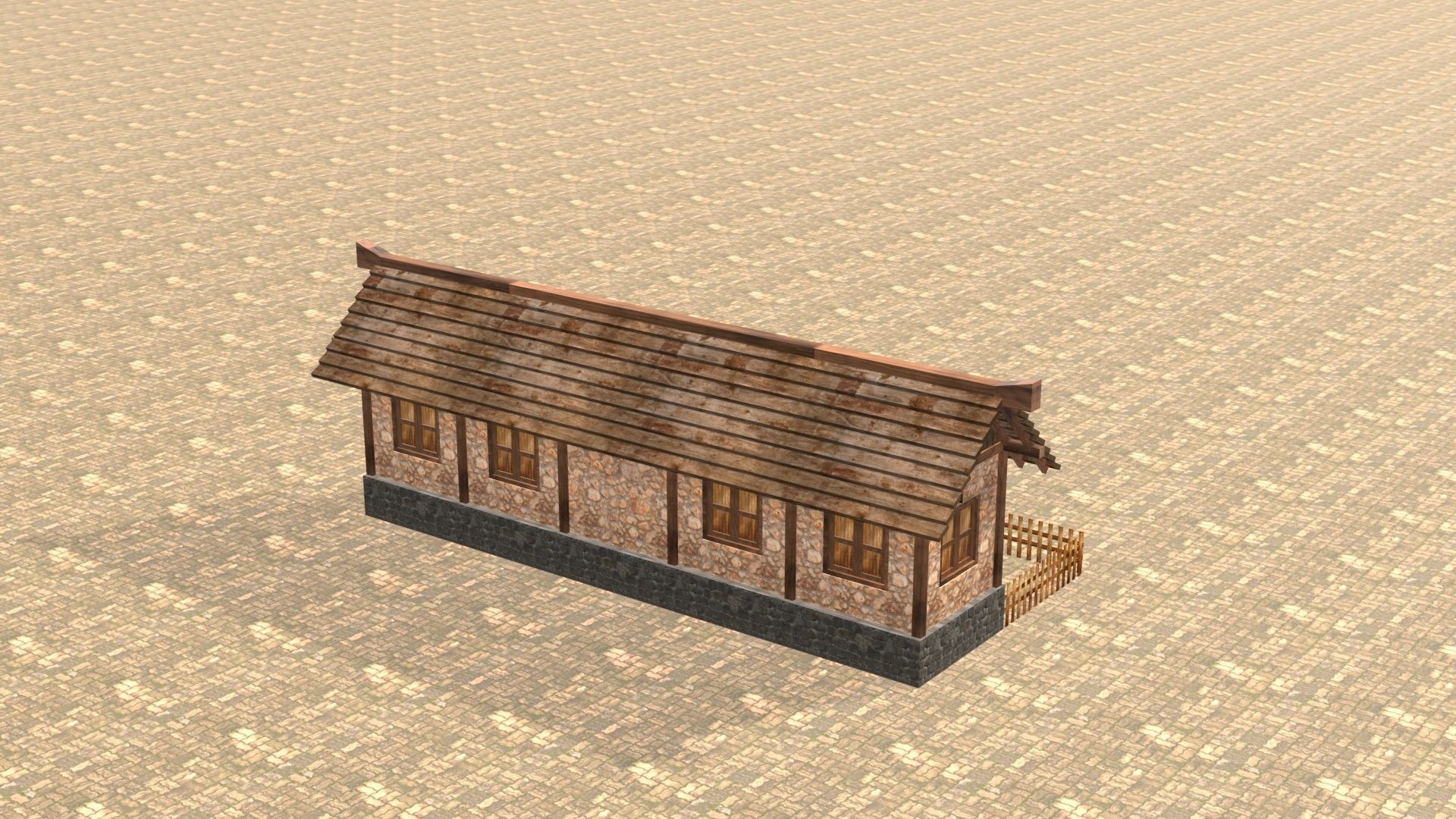 Medieval house twelve 2 Low-poly 3D model_7