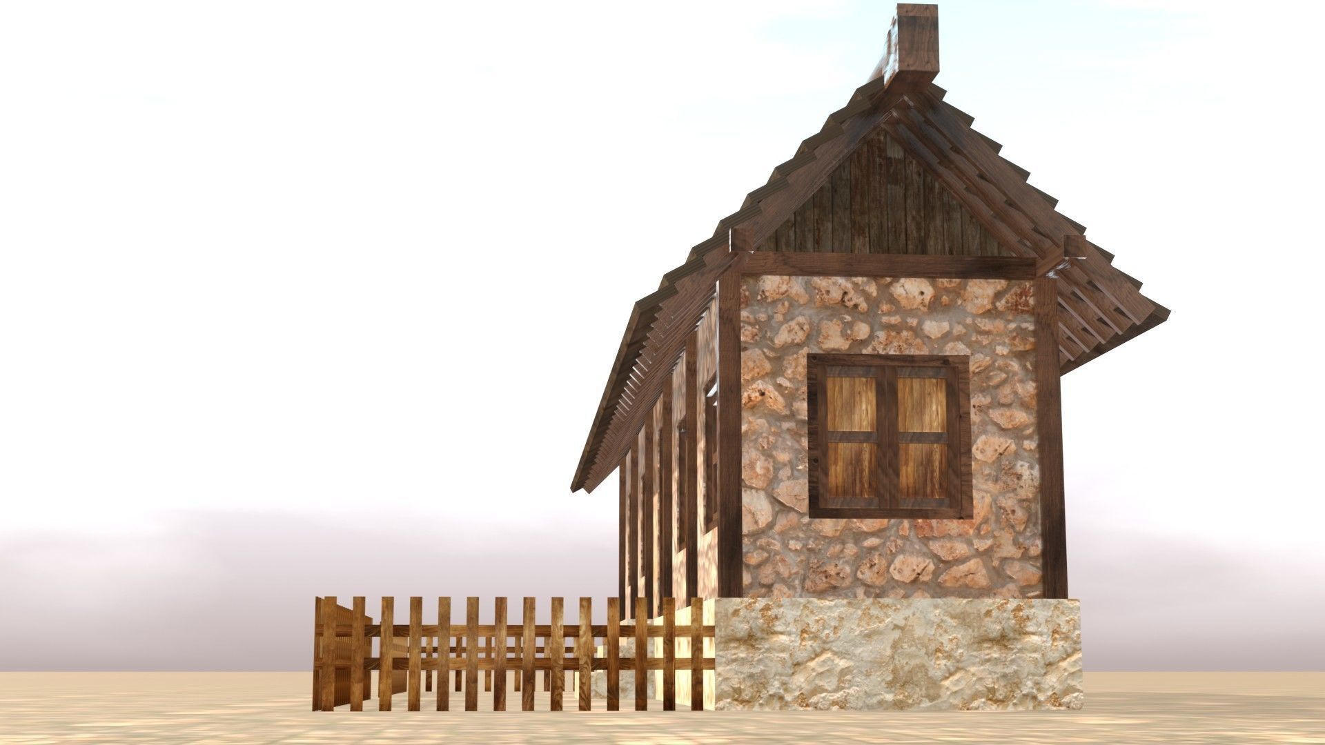 Medieval house twelve 19 Low-poly 3D model_12