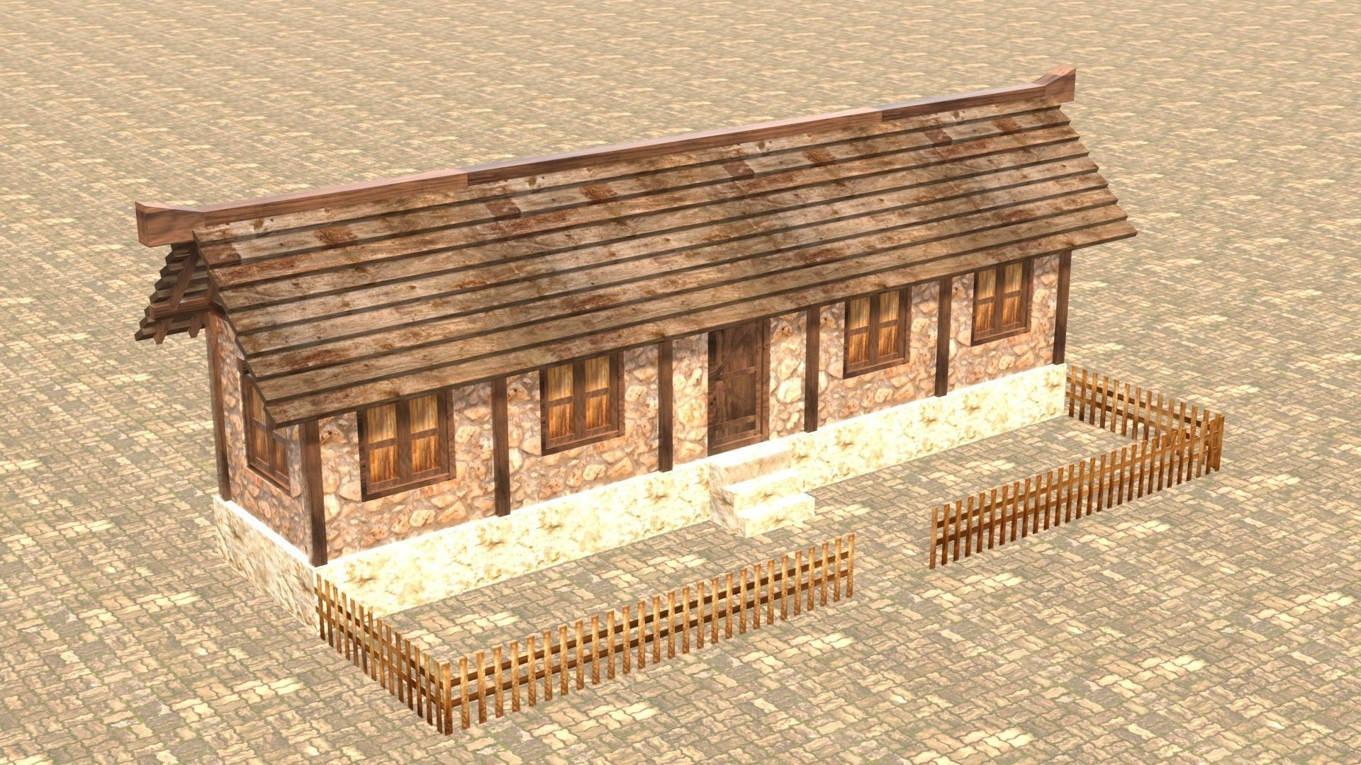Medieval house twelve 19 Low-poly 3D model_4
