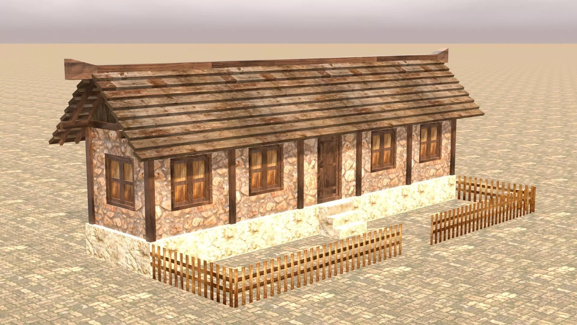 Medieval house twelve 19 Low-poly 3D model_0
