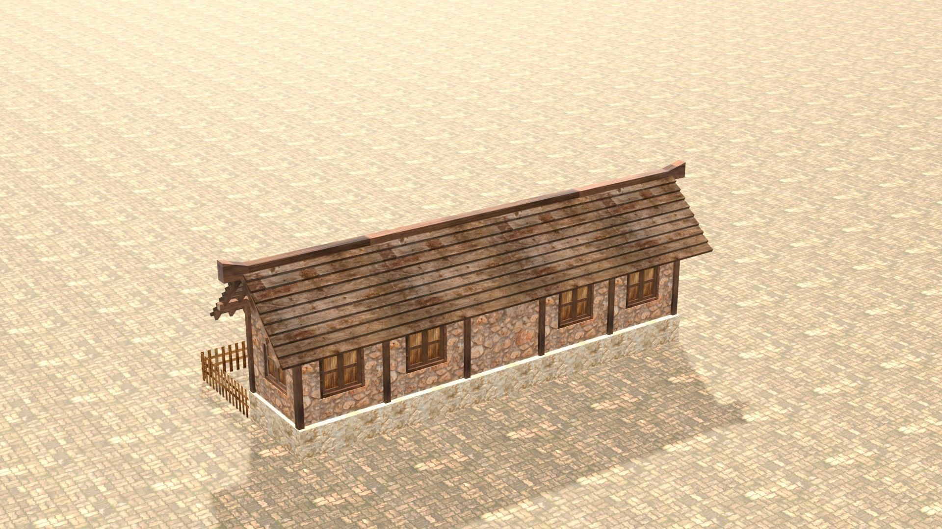 Medieval house twelve 19 Low-poly 3D model_8